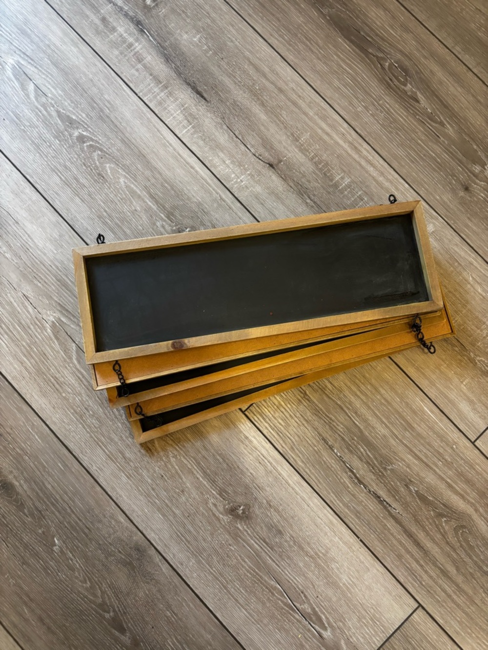 Wood Framed Rectangular Chalkboard Plaques - Set of 5